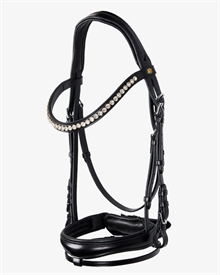 Equestro English skórzany ogłowie z brokatem