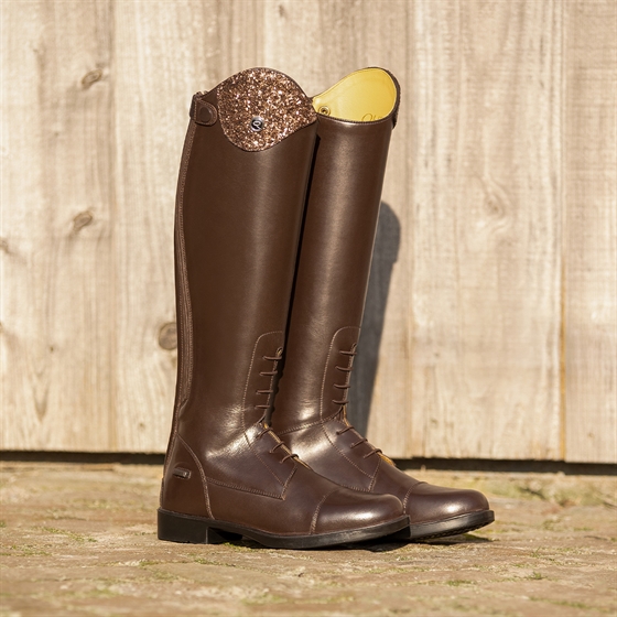 QHP Skórzane buty jeździeckie Junior Romy Brązowe